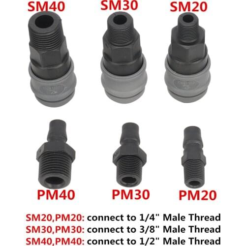 SM/PM C Type Self-locking Quick Connector Garden irrigation water connector Combined Pneumatic Joint For gas tank connection 1Pc