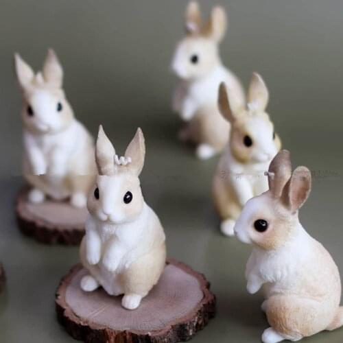 3D Simulation Rabbit Silicone Candle Mold Easter Bunny Candle Making Form Scented Candle Plaster Resin Molds