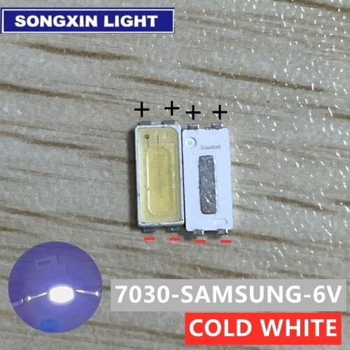 50piece/lot FOR maintenance Samsung LCD TV LED backlight Article lamp SMD LEDs 6V 7030 Cold white light emitting diode