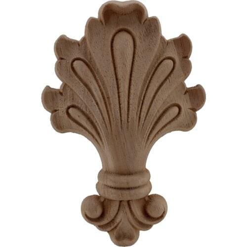 VZLX Wooden Oak Wood Carved Corner Onlay Applique Woodcarving For Vintage Home Decoration Accessories Furniture Decor Decorative
