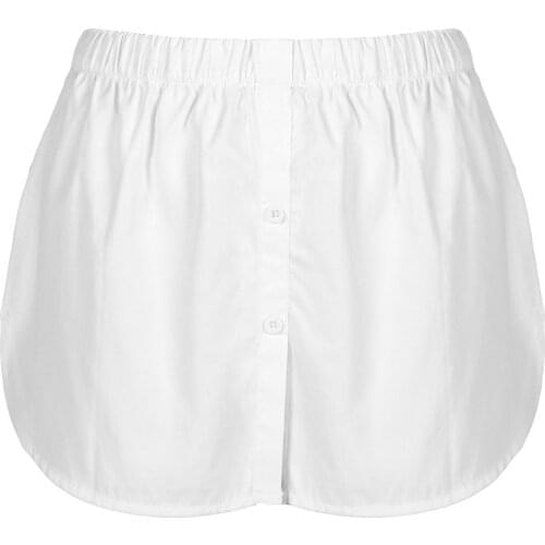 Women Decorative Skirt A-Line Fake Shirt Hem Button Down False Detachable Waist Skirt for Sweater Hoodie Sweatshirt Accessories