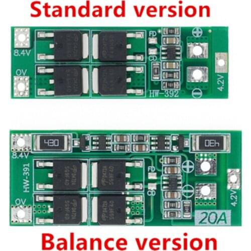 2S 20A 7.4V 8.4V 18650 Lithium Battery Protection Board PCM BMS With Standard/Balance Function For Li-ion Lipo Battery Cell
