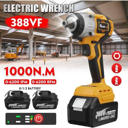 1000N.M Torque Brushless Electric Impact Wrench 388VF 1/2 Sokect Cordless Electric Screwdriver Power Tool For Makita 18V Battery