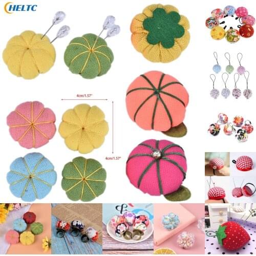 1PCS Strawberry Ball Shaped Craft Needle Pin Cushion Holder With Wood Bottom Sewing Pin Cushion Home Sewing Tools DIY Accessory