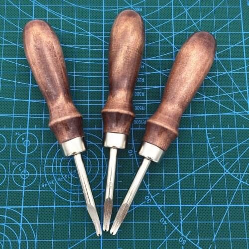 1pcs DIY Trimming Knife Leather Craft Edge Skiving Beveling Cutting Hand Craft Tool with Wood Handle 0.8/1.0/1.2mm