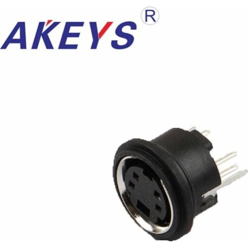 10PCS MDC-4-04 Circular DIN Jack Female S Terminal 4 pin PCB Mount Connector