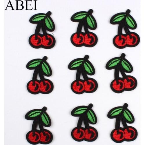 10pcs Cartoon Cherry Patch Embroidered Cute Fruits Stickers Embroidery Appliques DIY Garments Jeans Backpacks Bags Pants Badge
