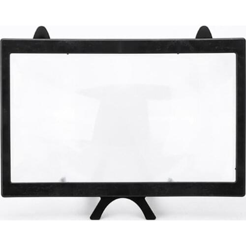 12 Inch Screen Amplifier 3D HD Video Mobile Phone Screen Magnifiers Stand Bracket, 3-4 Times Curved Folding Magnifying Glass
