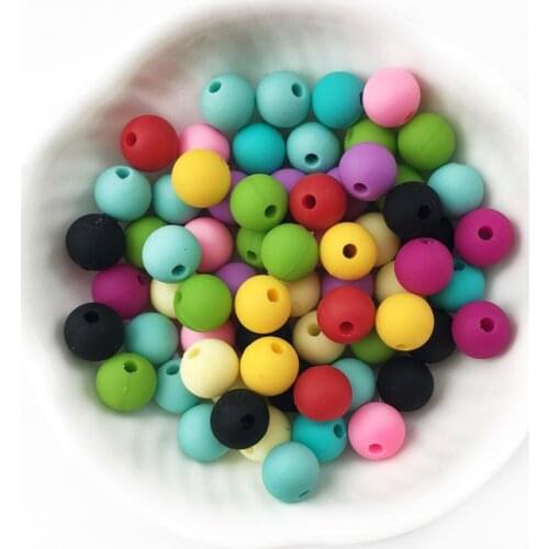 12MM Silicone Round Chew Beads 1000pcs DIY Pacifier Chain Necklace Jewelry Teether Nurise Nipples Chewable Toy BPA free Nusing