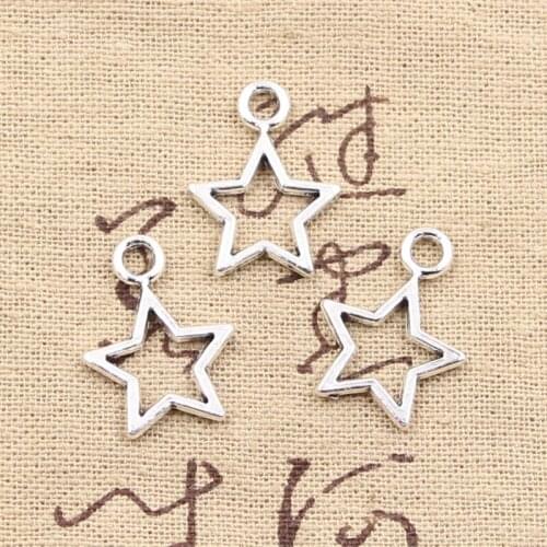 30pcs Charms Star Pentagram 22x16mm Antique Bronze Silver Color Pendants Making DIY Handmade Tibetan Bronze Silver Color Jewelry