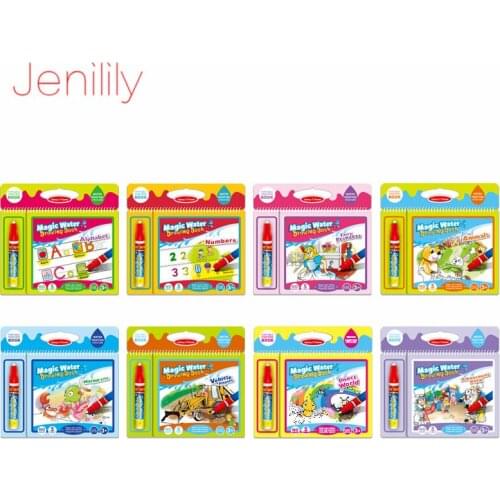 8 Styles Magic Water Drawing Book Board with Coloring Pen Animal/Marine Life/Vehicle/Insect/Number Educational Toys for Children