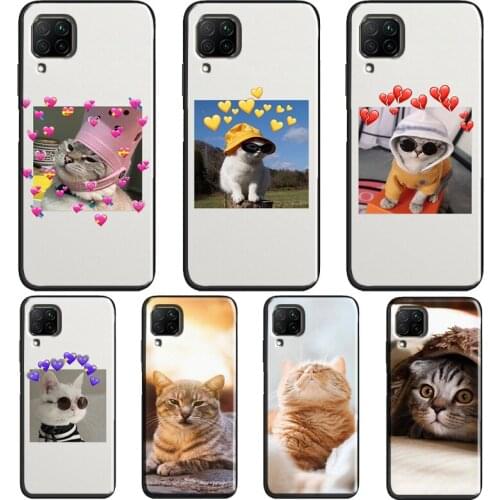 Cute Cat Animals Kitten Case For Huawei P20 Lite P40 P30 Pro Nova 5T P Smart Z 2019 2021 Honor 10 Lite 9X 8X Cover