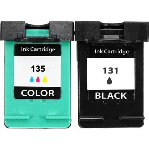 UP 2pcs Compatible for HP131 135 ink cartridge for HP 131 Deskjet 460 5740 5940 6520 6540 2570 5743 5943 2600 2700 8000 8150