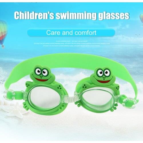 Swimming Kids Glasses Swim Goggles Anti Fog UV Protection Sunglasses Children Training Mask Eyewear Cases Bee Crab Frog Fish