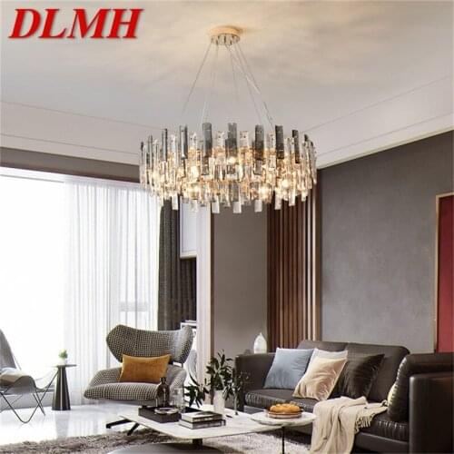 DLMH Pendant Lights Postmodern Luxury Round LED Lamp Fixture For Home Decoration Living Room