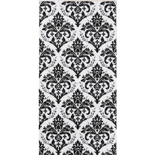 Elegant Black on White Damask Pattern Bath Towel Set Trendy Modern Geometric Beach Kitchen Hand Hair Towels for Spa Sauna