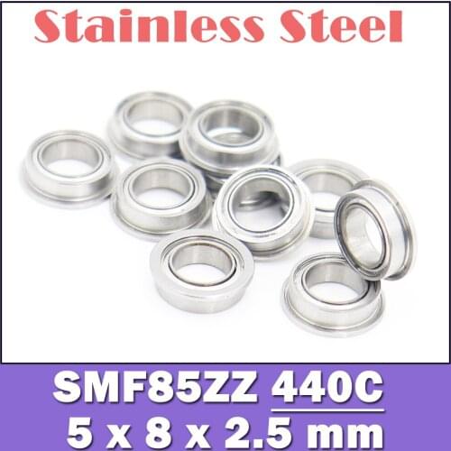 SMF85ZZ Flange Bearing 5x8x2.5 mm 10PCS Double Shielded Stainless Steel Flanged SMF85 Z ZZ Ball Bearings SMF85Z MF85 DDLF-850