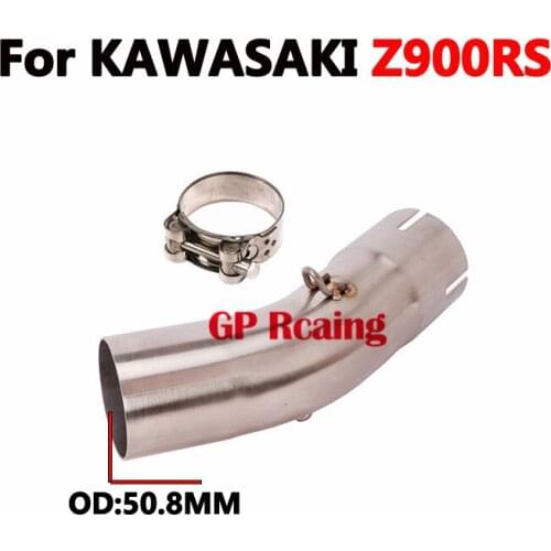 Motorcycle GP Exhaust Muffler Middle Link Pipe Escape Moto Connection Tube Link Slip-on For Kawasaki Z900RS 2017 2018 2019 2020