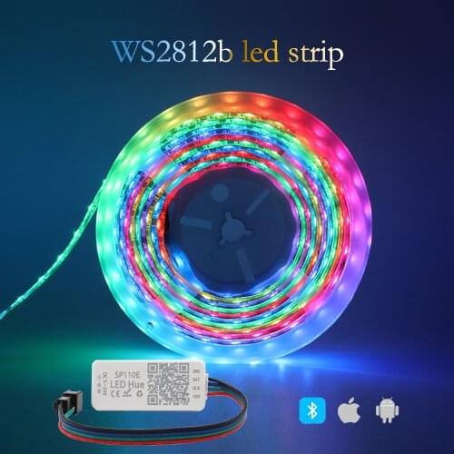 WS2812B WS2812 RGB Led Strip Light SP110E (bluetooth pixel controller) Kit 60/144LEDs/m DC5V
