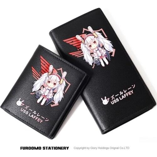 Game Azur Lane Cosplay Unisex Cartoon Short Long Wallet Card Holder Coin PU Folding Purse Pocket Fashion Money Bags Daily Gifts