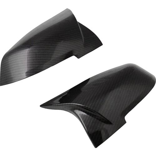 2x Carbon Fiber Style Rear Mirror Cover Caps For BMW F20 F21 F30 F32 F36 X1 M3