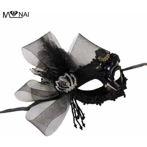 Halloween Veiled Mask Makeup Party Cosplay Lady Handmade Eye Mask Masquerade Ball Sexy Lace Fancy Dress Carnival Masks