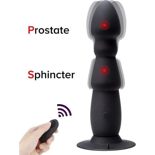 Vibrating Prostate Massager Remote Control Huge Anal Butt Plug Vibrator Suction Cup Waterproof Adult Sex Toy For woman Man Dildo