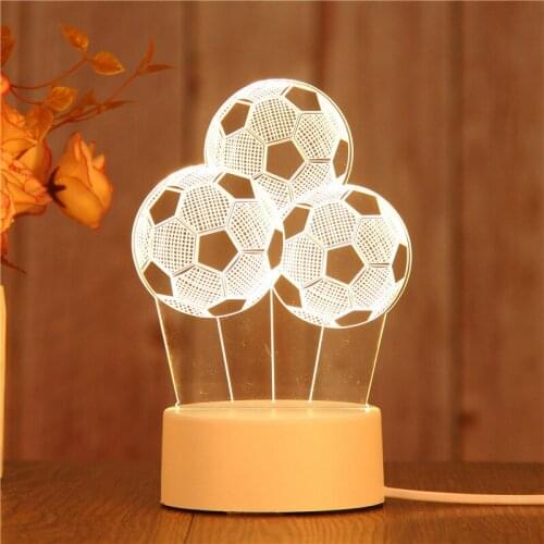 Football 3D LED Night Lights Table Desk Light ABS+Resin Multi-design Lamp for Children Kids Bedroom Decorations