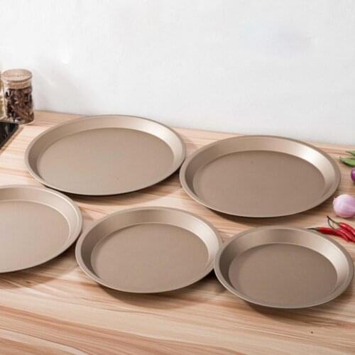 New 1PCS Non-stick Baking Tray Healthy Portable Safe Round Carbon Steel Baking Dish for Home DIY Kitchen Pastry Tools