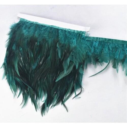 10Meters/Lot Saddle Rooster Feathers Fringe Ribbon 10-15CM/4-6" Pheasant Feathers Trim Feathers for Crafts Clothing Plume Plumas