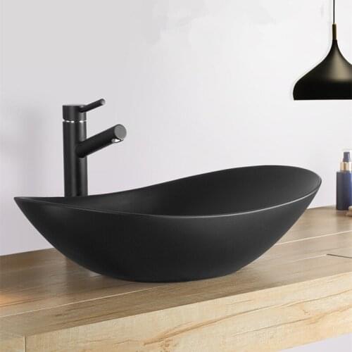 Nordic Above Counter Basin Black Black White Modern Minimalist Creative Art Basin Hotel Wash Basin