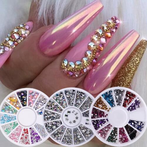 Mixed Color Stone AB Color Nail Rhinestone Small Irregular Beads 3D DIY Nail Art Decoration Crystals Manicure Gems Accessories