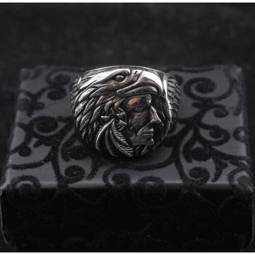 Handmade Indian Head Silver Man Ring, Indian Silver Men Ring, Indian 925 Sterling Silver Ring
