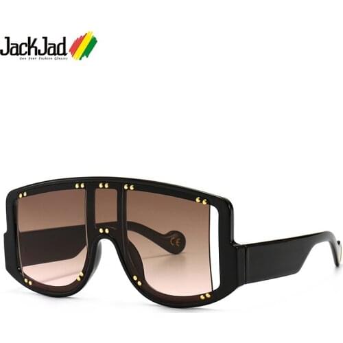 JackJad Modern Vintage Oversized Shield Style Rivets Sunglasses Women ins Pop Cool Brand Design Sun Glasses Oculos De Sol 86599