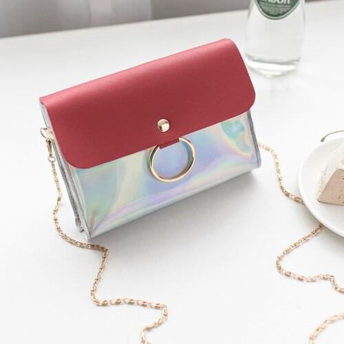 Laser Crossbody Bag for Women Chain Mini Shoulder Bag Circle Small Messenger Bag Womens Handbags and Purses Evening Clutch Bags