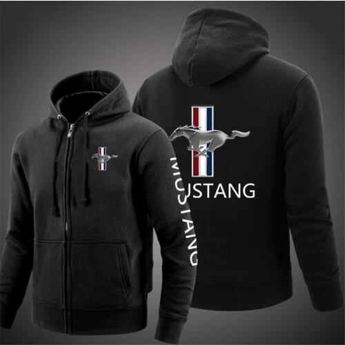 New Spring Autumn Men Mustang Logo Hoodies Cardigan Zipper Comfortable Jacket Fashion Casual Sweatshirt Tops Coat