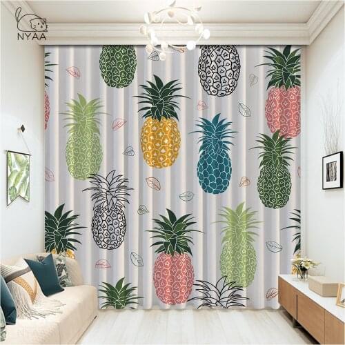 Tropical Pineapple Curtain Living Room Curtains Kids Bedroom Children Home Deco Interieur Luxury Curtains For Car Micro Shading