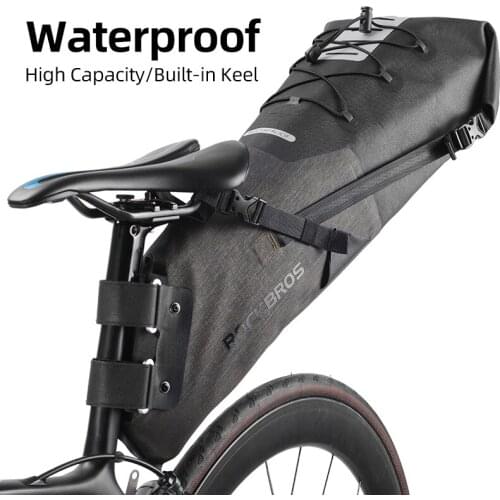 ROCKBROS Bike Bag Waterproof Reflective 10L Large Capacity Saddle Bag Cycling Foldable Tail Rear Bag MTB Road Trunk Bicycle Bag