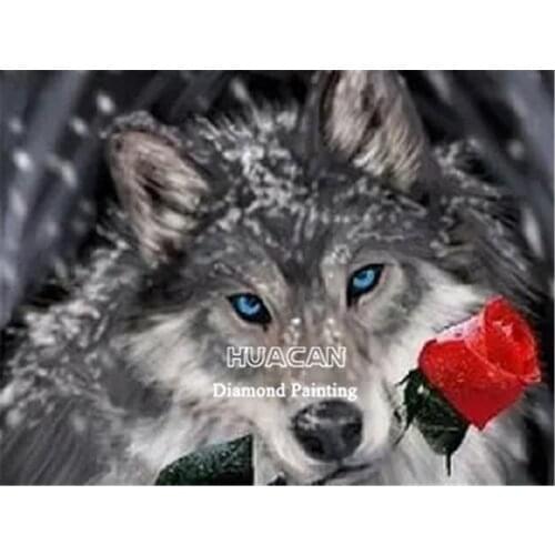 Wolf Snow Animal DIY Embroidery Cross Stitch 11CT Kits Needlework Craft Set Cotton Thread Printed Canvas Home Wholesale