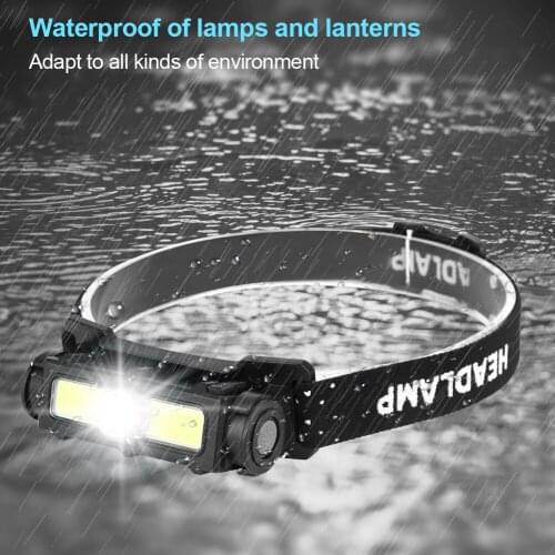 XPE Headlight Portable COB Torch Flashlamp Super Bright Lantern Outdoor Working Lamp USB Recharge Emergency Light 90° Rotation