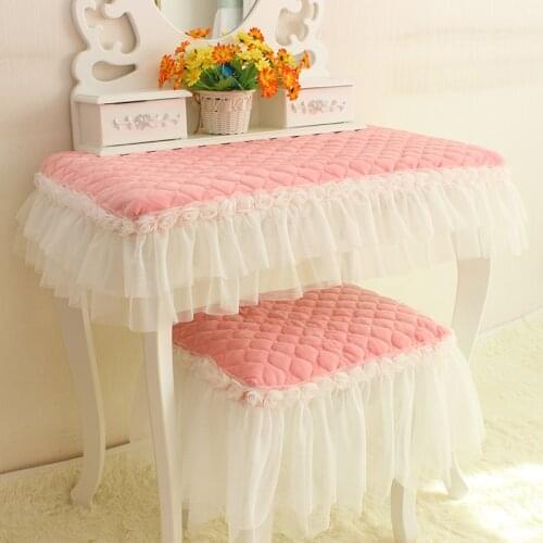 Suede cotton fabric princess pink/yellow/purple lace Round piano stool cover table /chair cover ace tassel length:15cm-25cm