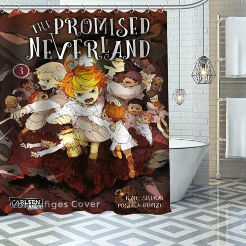 The Promised Neverland Shower Curtains Waterproof Fabric Bathroom Decoration Supply Washable Bath And Shower Curtain Custom