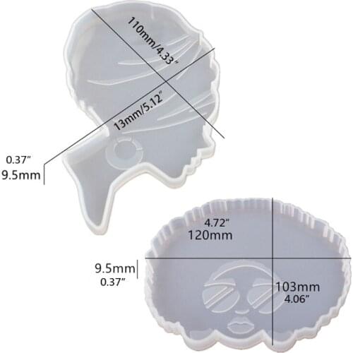 Afro Female Epoxy Resin Mold Tea Mat Human Head Coaster Tray Silicone Mould DIY Art Craft Tool Handmade Table Decoration