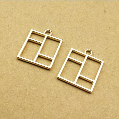 10pcs 19x22mm square charm for jewelry making and crafting earring charm fashion pendant zinc alloy