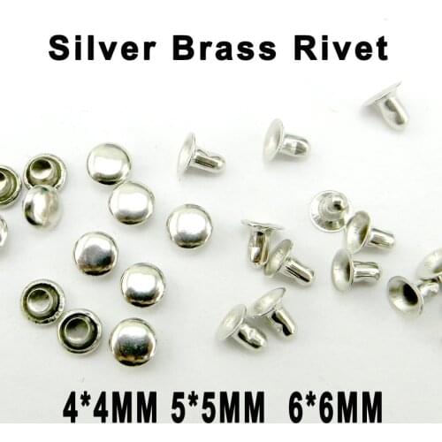 200PCS 4MM-6MM Silver Brass RIVETS Decorative Buttons Sewing Clothes Accessories BRAND Trousers Rivet MR-04X