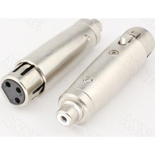 30pcs/lot K3P 3 Pin XLR Female To K RCA Female Socket Cannon Lotus Wiring Converter