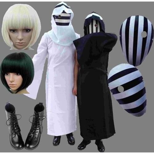 Anime Cosplay for Yasuhisa Kurona Nasiro in Tokyo Ghoul Akatsuki Cloak Mask and Wigs Vestidos Costume Adult Halloween Carnival