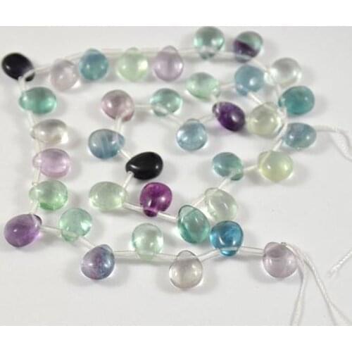 Unique Pearls jewellery Store Natural Seed Rainbow Fluorite Quartz Stone Gemstone Loose Beads One Full Strand 10x12mm LC3-0271