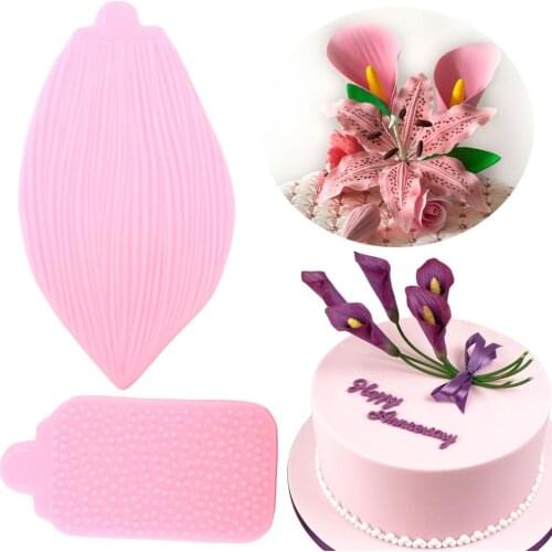 Calla Lily Tulip Leaves Silicone Mold Flower Petals Polymer Clay Candy Chocolate Cupcake Topper Fondant Cake Decorating Tools