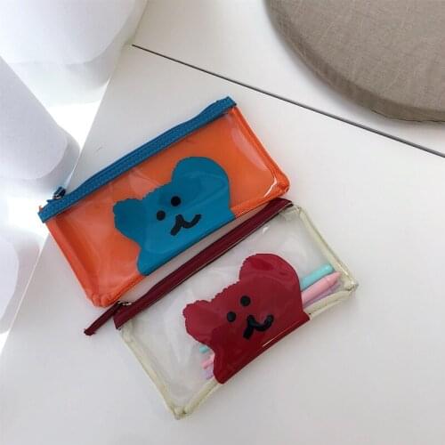 PVC Ins Pencil Case for Girls Estuche Escolar Kawaii School Supplies Pencilcase Cute Pen Case Bag Large Big Pencil Box Pouch